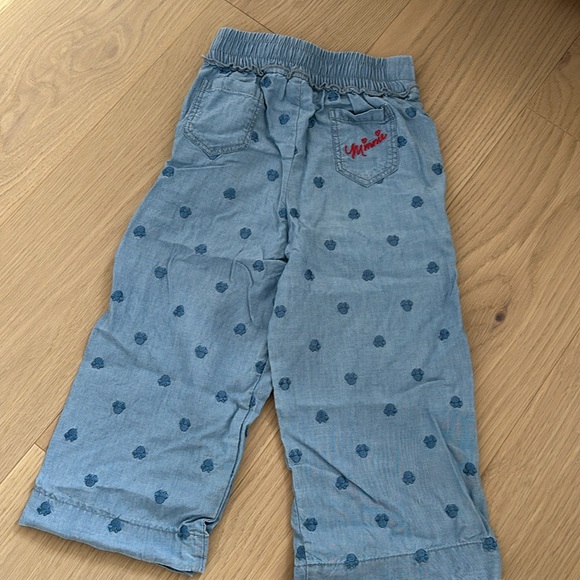 Toddler Girl Disney Minnie Mouse Embroidered Wide Leg Long Pants - Picture 3 of 4